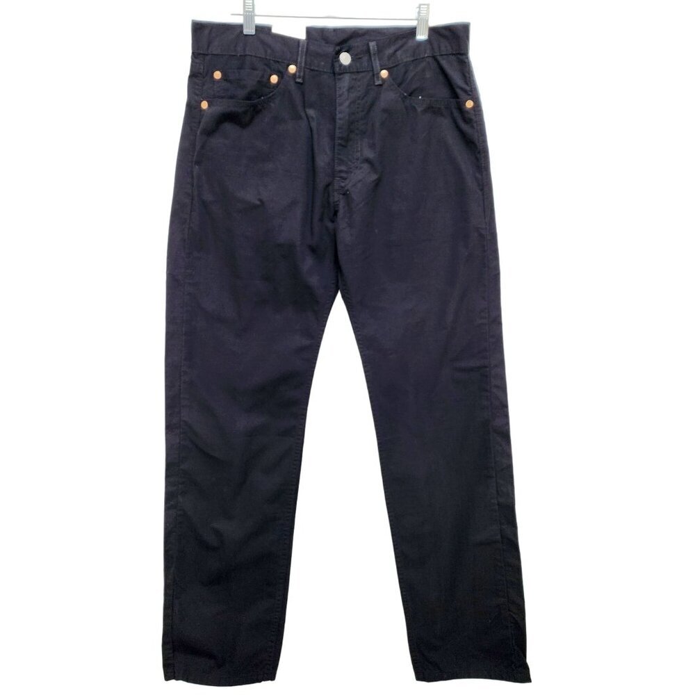 Levis 505 Regular Fit Mens Jeans W34 L32  Straight Leg Dark Black Denim